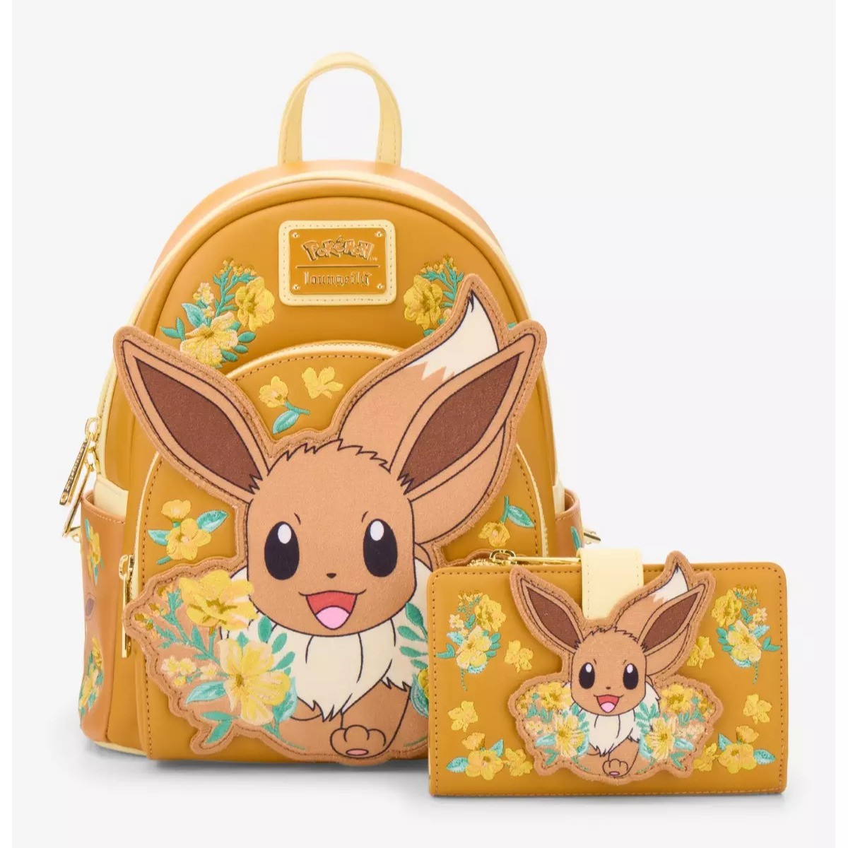 eevee mini floral backpack Loungefly Pokemon Eevee Floral Mini Backpack & Wallet 2 Pc Set NWT