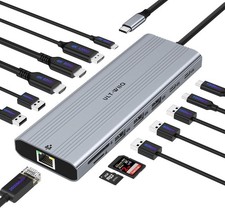14-in-1 USB C Docking Station Triple Display 140W PD3.1 2.5G Ethernet Hub 4K