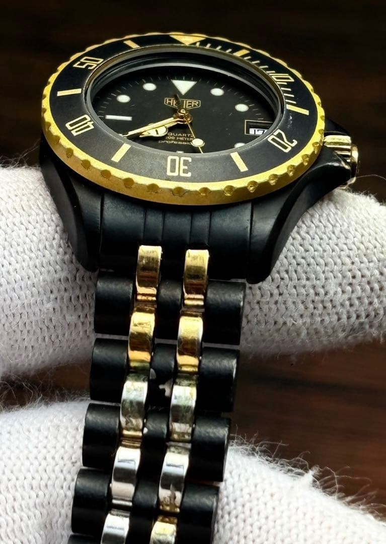 Tag Heuer 980038 Professional Black Dial Mens Watch Tested Quartz