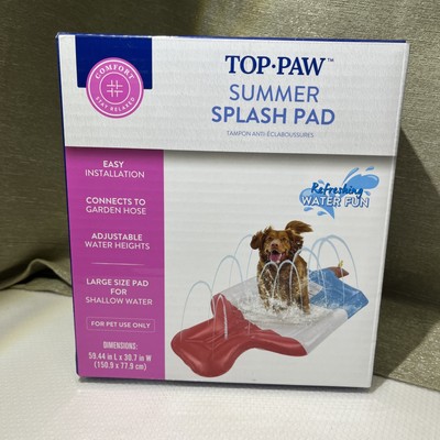 Top Paw Dog Splash Pad Summer  Water Play Large 59x30  Spring Sprinkler Shallow