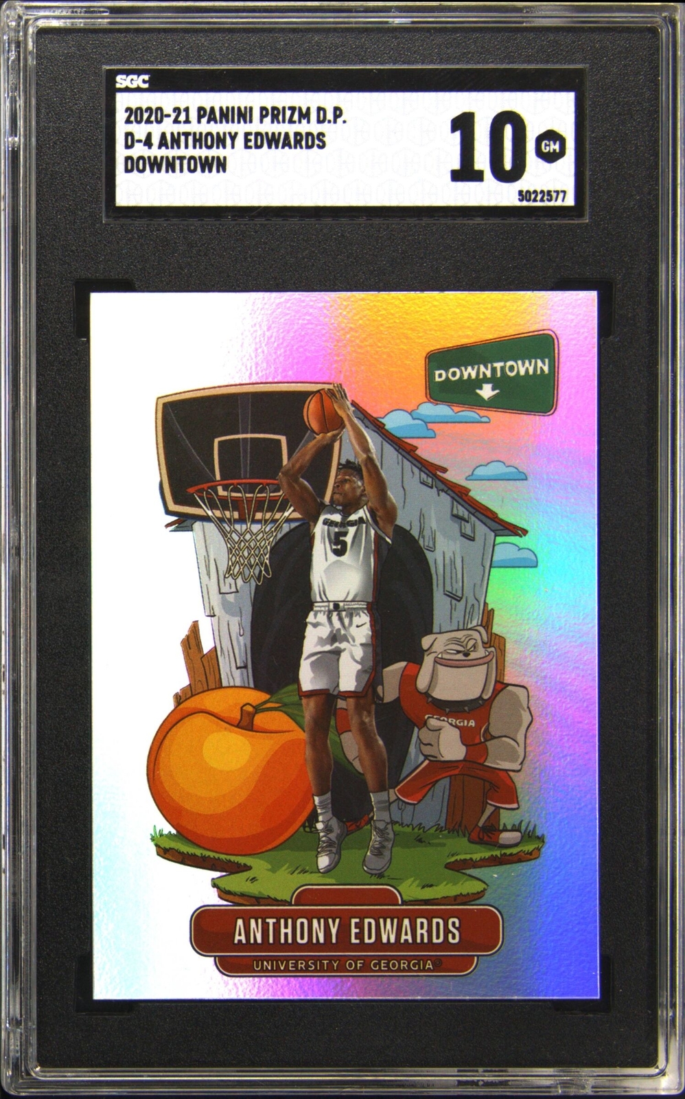 2020 PRIZM DRAFT PICKS D-4 DOWNTOWN ANTHONY EDWARDS ROOKIE RC SGC 10