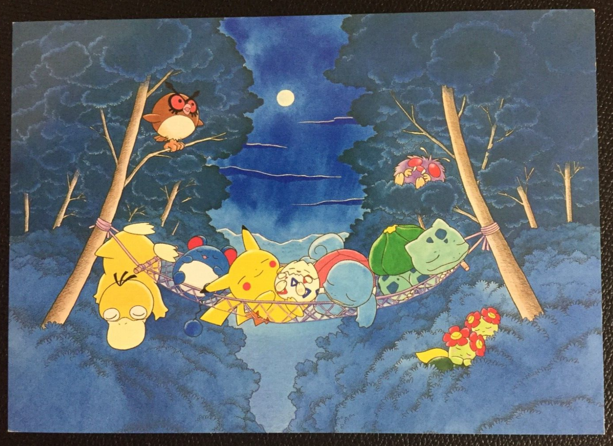 Pokemon Postcard 1 sheet Pikachu & Friends by Keiko Fukuyama Art