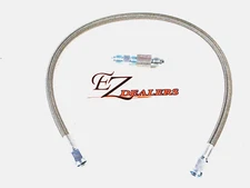 20" Gauge Line Kit Oil Fuel Pressure Hose Braided 1/8" NPT 4 AN Male / Female