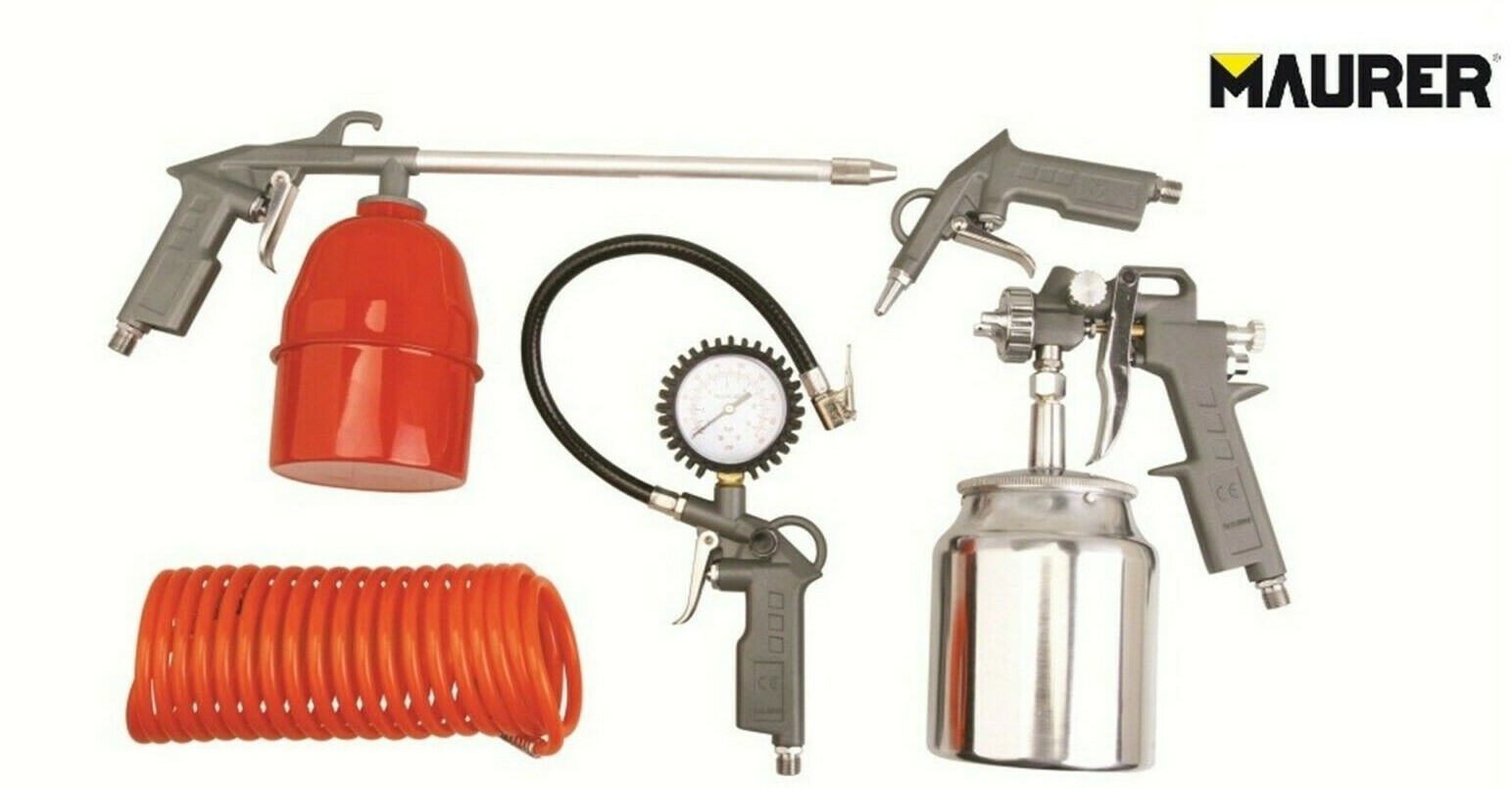 Kit Aria Compressa 5 Accessori: Aerografo, Pistole e Tubo Universale