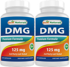2 Pack Best Naturals DMG 125 mg 120 Capsules 