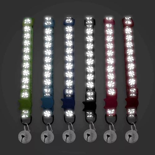 12x Safety Release Kitten Collar Quick Release Reflective Bell Hi Vis Adjustable - Picture 6 of 9