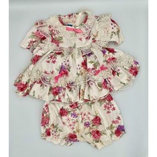 Vtg Martha's Miniatures We're Fussy Sz 0-3 Month Ruffle Dress with Bloomers