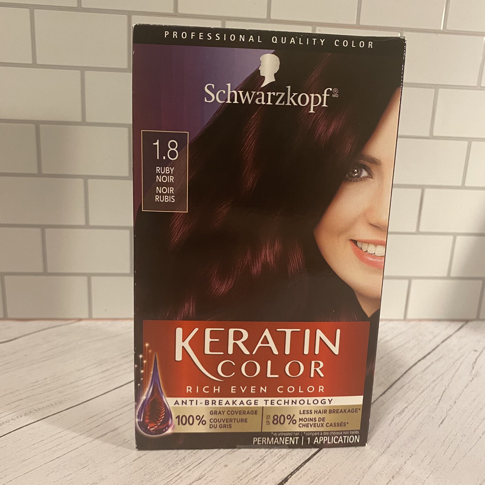 Schwarzkopf Keratin Color Permanent Hair Color Cream, 1.8 Ruby Noir  17000144276 | eBay