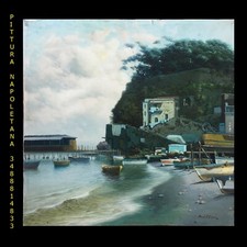 AMLETO COLUCCI "Marina di Sorrento", arte olio/tela arte Amalfi Sorrento 45x45