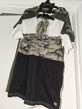 Layer 8 Boys 3pc Set 10/12 Camo,Green, White And Mask NWT