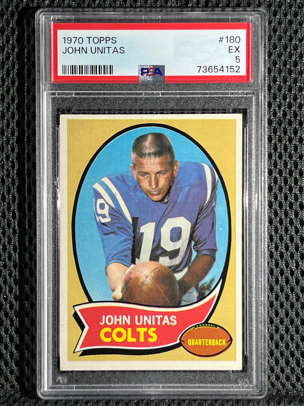 1970 TOPPS #180 JOHN UNITAS PSA 5 EX HOF BALTIMORE COLTS