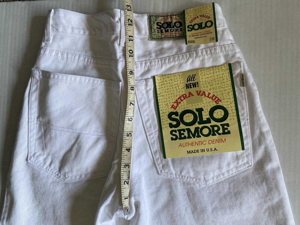 K　Solo semore ホワイト Vintage Solo Semore Jeans Mens 42 White Denim Wide Leg Baggy