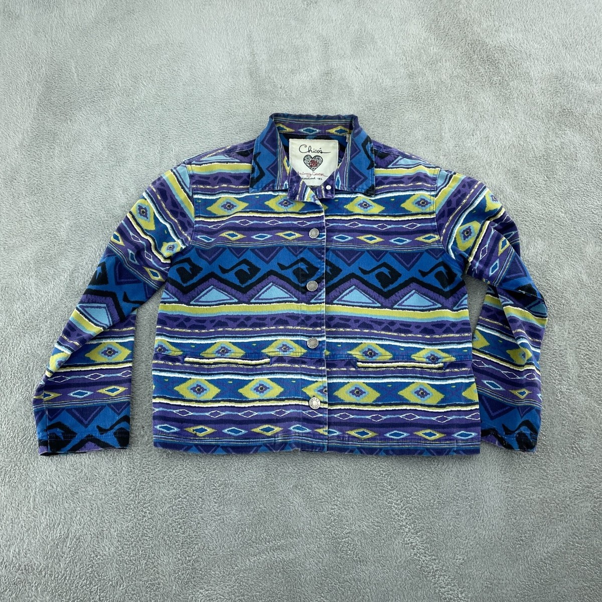 Chicos Anniversary Collection Jacket Sz 1 (M) Aztec