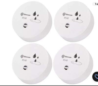Geevon 4 Pack Water Leak Detectors, 100dB Water Sensor Alarms Flood Detector