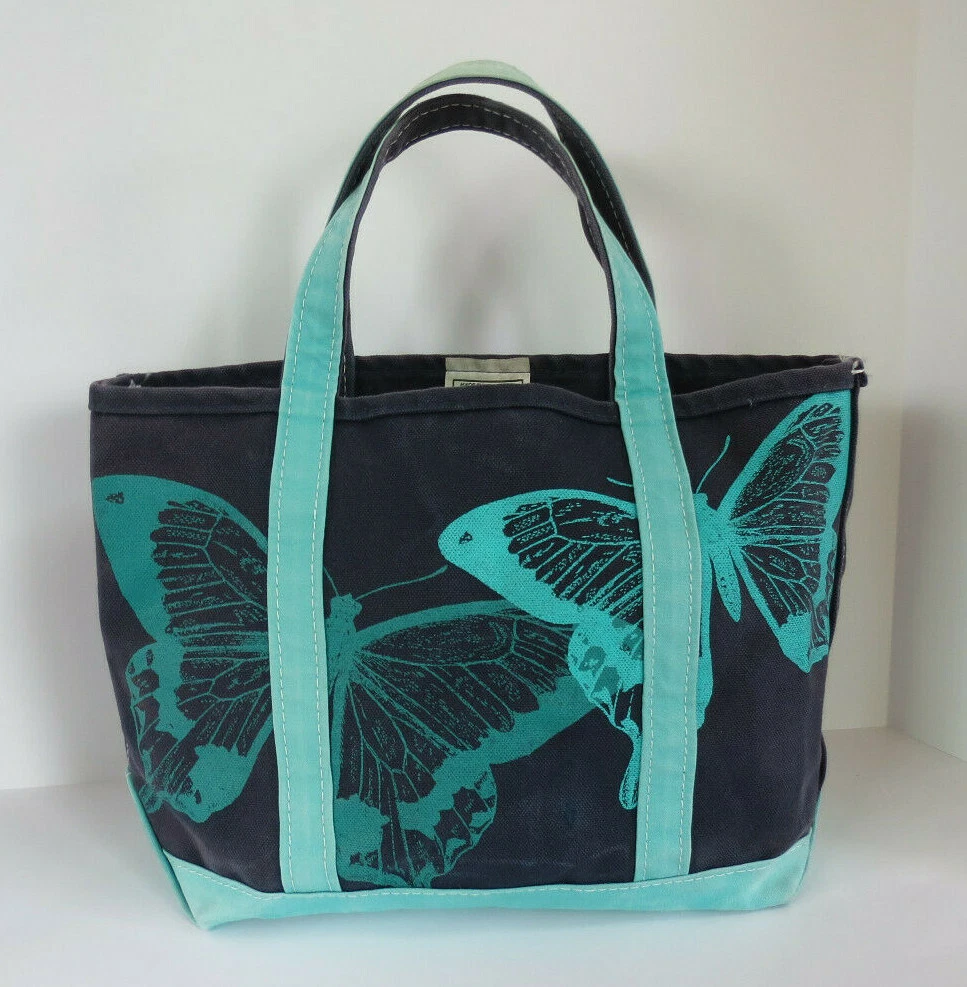 Vintage LL Bean Boat & Tote Bag Rare Butterfly Bag