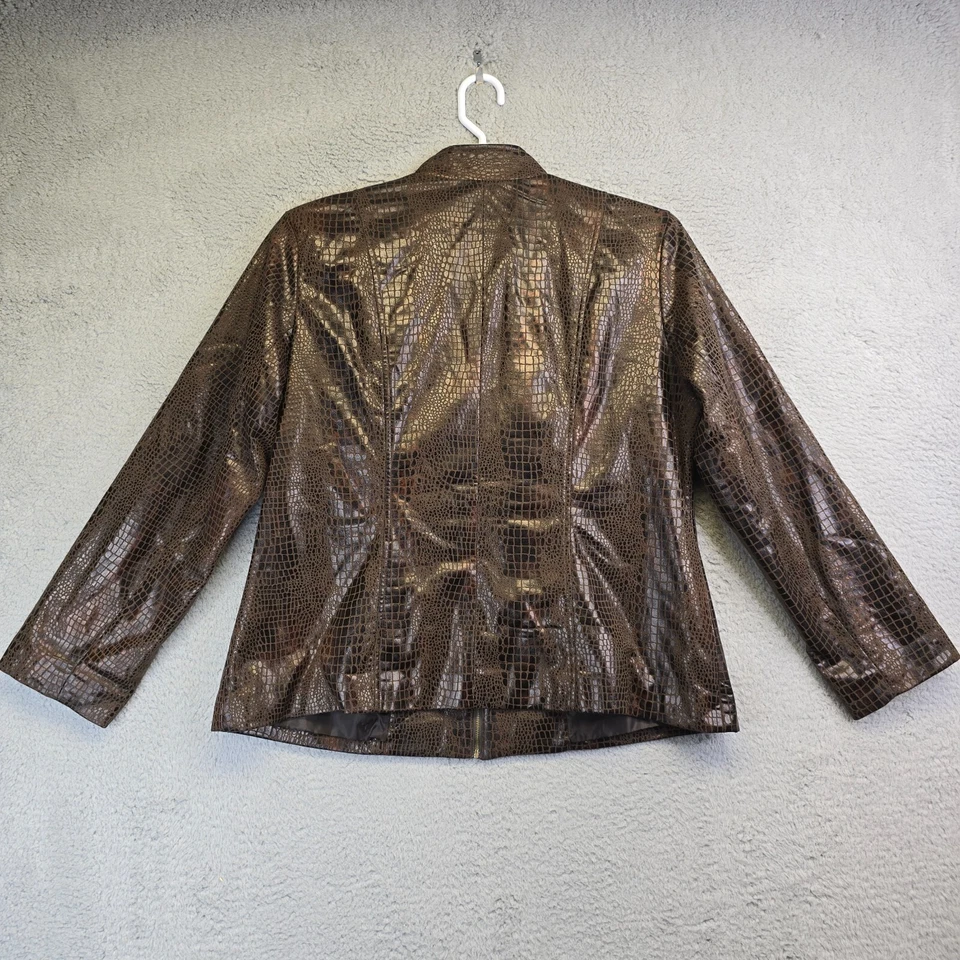 Elementz Womens Jacket Plus Size 1x Lot of 3 Brown Business Casual Animal Print - Image 4 of 4