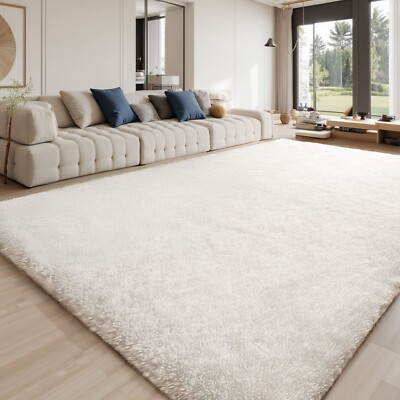 Large Plush Shaggy Area Rug   Soft, Non-Slip Carpet for Living Room & Bedroom