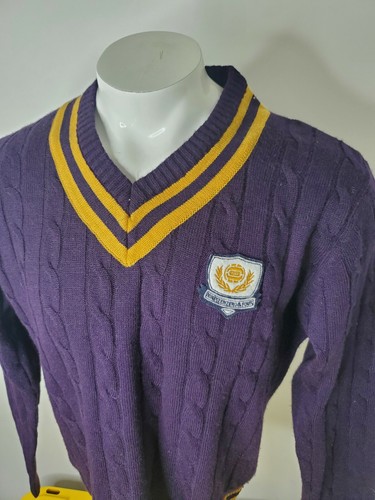 FIFA Blue Sweater Adult Large V Neck Tennis Cableknit - Picture 5 of 8
