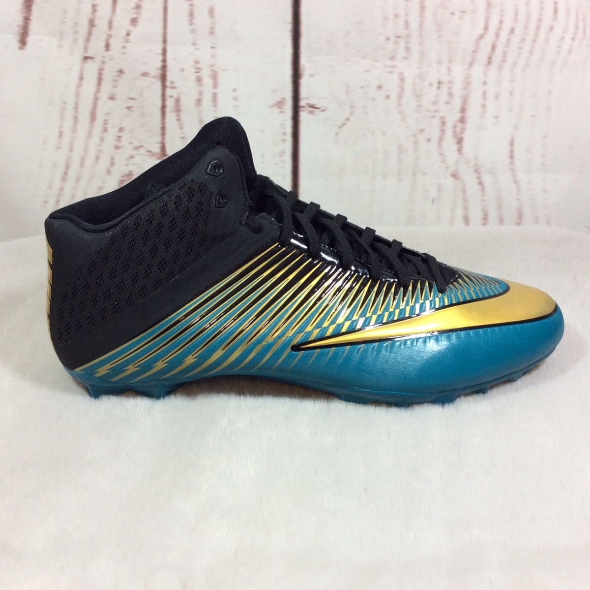 Nike Vapor Speed Mid Football Cleats Mens Size Teal Blue