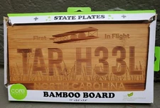 Core North Carolina Tar Heel Bamboo 11" X 5" License Plate Wall Hanging Board