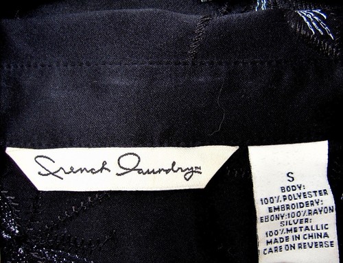 FRENCH LAUNDRY LONG SLEEVE EMBROIDERED BLOUSE SIZE S SMALL BLACK FLORAL 027 - Imagen 9 de 9