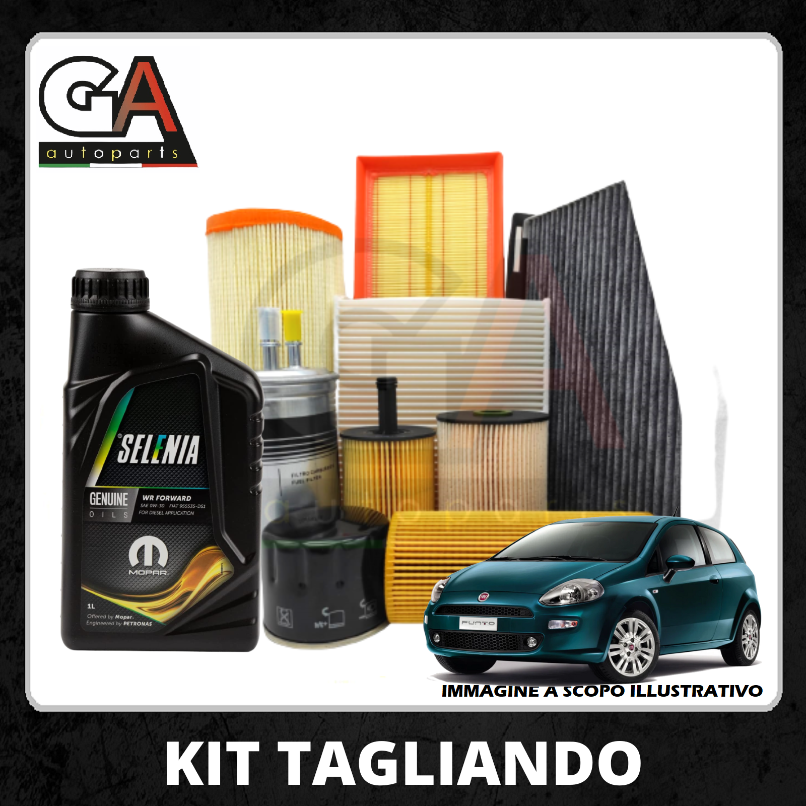 Kit Tagliando Fiat Grande punto 1.3 multijet Selenia Wr Forward 0w30 euro 6 4lt