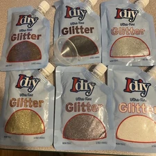 iDIY Ultra Fine Glitter 100g 3.5 oz Pouch w Easy-Pour Bag & Funnel-craft Fun