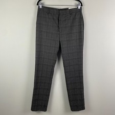 Tommy Hilfiger Tate Modern Stretch Performance Dress Pants 32X32 Brown Plaid