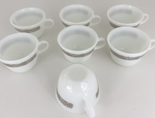 Pyrex Corelle CorningWare Woodland Brown Pattern Coffee Cups EXC - Set of 7 - Picture 7 of 8