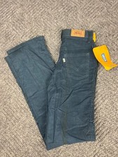 Vintage 70s Levis Corduroy Pants Womens Size 23x33 Blue Distressed Straight NOS