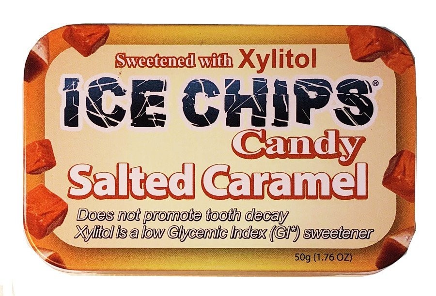 Ice Chips Candy Конфеты ручной работы в жестяной банке Соленая карамель 1,76 унции Конфеты