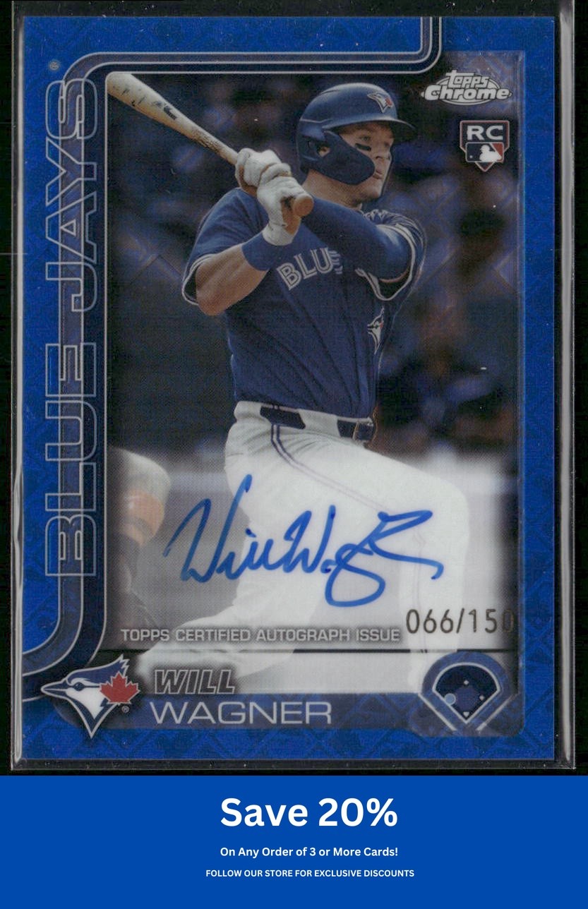 Will Wagner 2025 Topps Chrome Logofractor #RA-WW Rookie Auto Blue /150 DA1