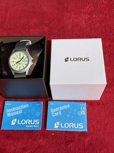 Lorus Lumibrite RJ655AX9 36mm Stainless Steel Case with Black Canvas Strap Men's
