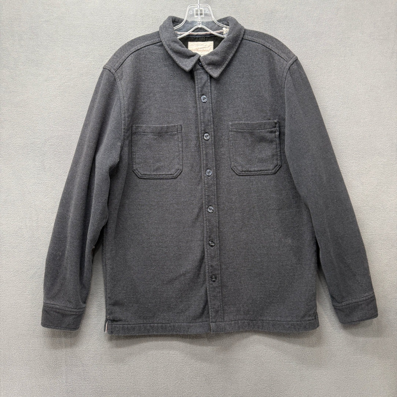 Weatherproof Vintage Shirt Jacket Mens Fleece Lined Charcoal Gray Medium Shacket
