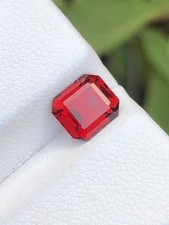 1.90Carat Rose Red Garnet, Emerald Cut Gemstone Loose Gemstone