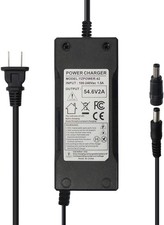 Wall-Mountable 54.6V 2A Charger for 48V Lithium Battery with Dual Plug Options