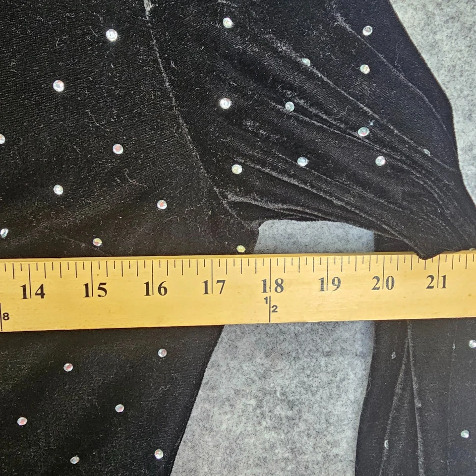 Velvet Mini Dress Womens S Black ZARA Rhinestone Studded Sparkly Party Y2K Glam - Image 4 of 4