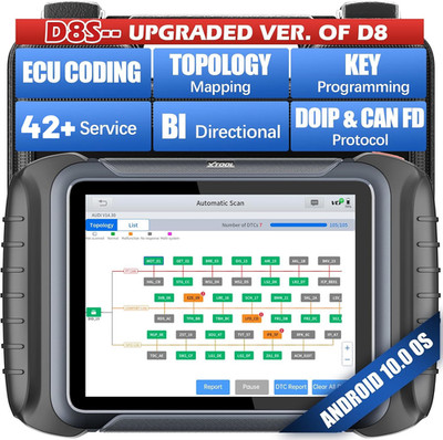 XTOOL D8S Car Diagnostic Tool Topology Mapping Bi-Directional ECU Coding Scanner