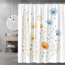 Elegant Floral Shower Curtain - Beautiful Flower Design for Bath Decor