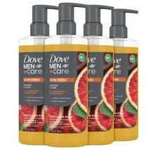 Dove Men+Care 2-in-1 Shampoo Conditioner Pure Fresh Orange & Sage 17.5 oz 4 Pack