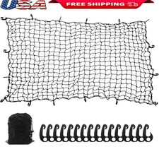 Durable Bungee Cargo Net W/ Hooks SUVs Trucks Trailers RVs Storage Solutions New
