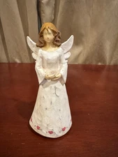Vtg Ganz Angel Figurine Cheektowaga NY Pink Heart Skirt Collectable Christmas