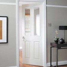 4 Panel Internal Door 2L Top Glazing Hollow Core - Different Glazing  + Delivery
