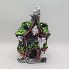 Christopher Radko Ghost Manor Lighted Haunted House Halloween Light Up Village