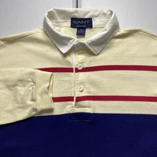 Vintage 80s Made In USA Gant Rugger Rugby Shirt Mens Large Colorful Striped