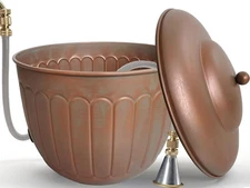 BSTGIFTS Garden Water Hose Holder - Decorative Metal Pot, Metal Hose Storage Pot