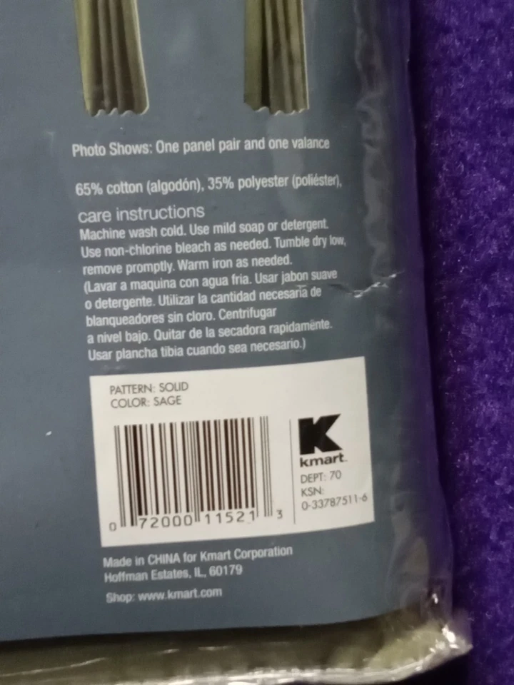 ESSENTAIL HOME~ 80W × 84 L panel Pair. Sage - Image 3 of 4