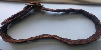 Boho Multi Braided Belt Hyde Collection 2'' Wide Brown Leather Belt Size Large 