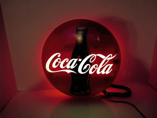 VINTAGE 1996 COCA COLA 12" Lighted Round Red Button Telephone Phone