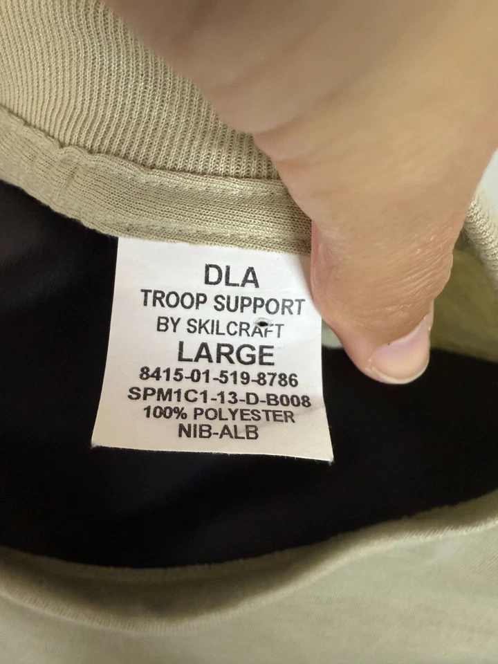 Camiseta DLA EE. UU. Ejército Militar Apoyo Tropa L por Skilcraft Grande Arena/Bronceado Foto 3 de 4